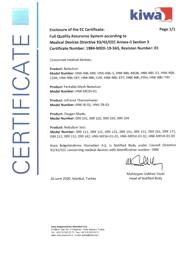 CE CERTIFICATE ADDITIONS